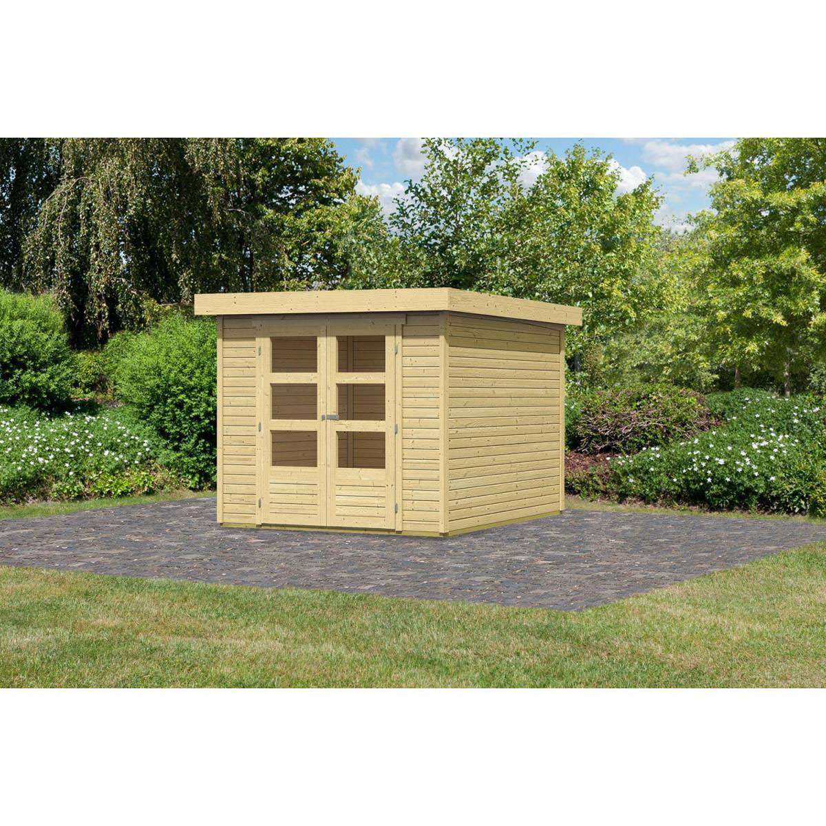 Karibu Gartenhaus Askola naturbelassen 242 x 217 x 211 cm Bild 1