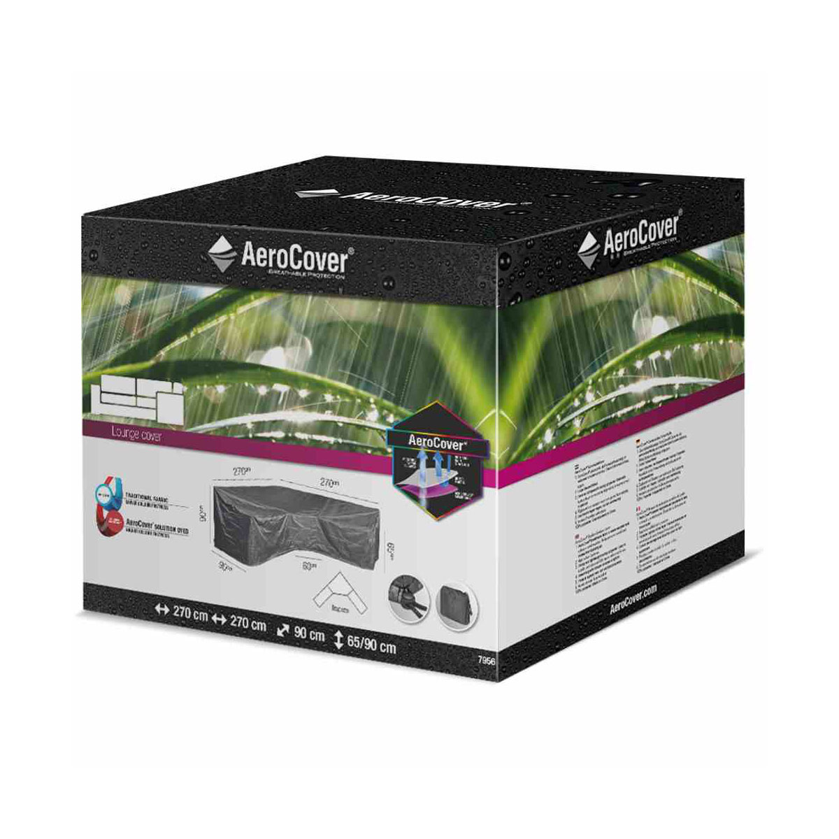 AeroCover Schutzhülle für L-förmige Loungesets 270 x 270 x 90 x 65/90 cm anthrazit Bild 1