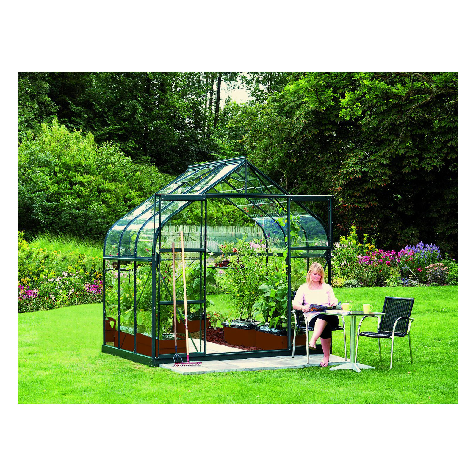 Vitavia Gewächshaus Dione 5000 5m² 3 mm Einscheibensicherheitsglas grün