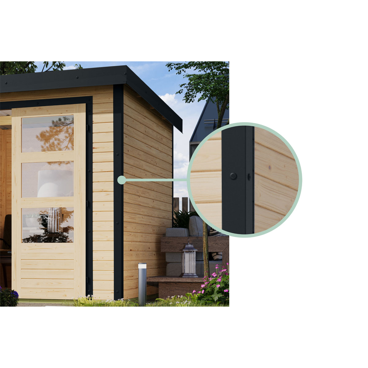 Gartenhaus "Jupiter A" naturbelassen / anthrazit Bild 13