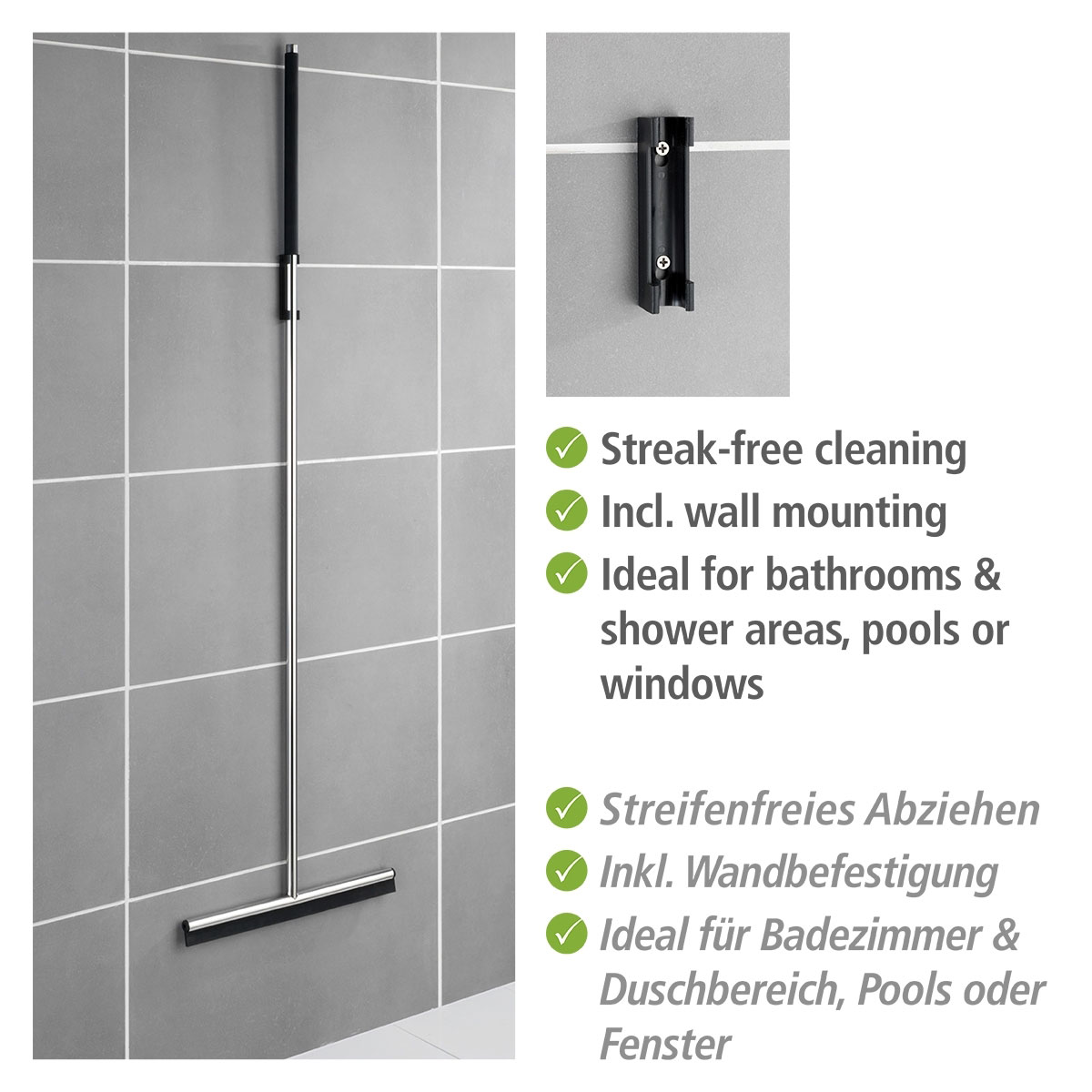 Wenko  Edelstahl Boden-und Fensterwischer Rosole Wasserschieber Bild 3