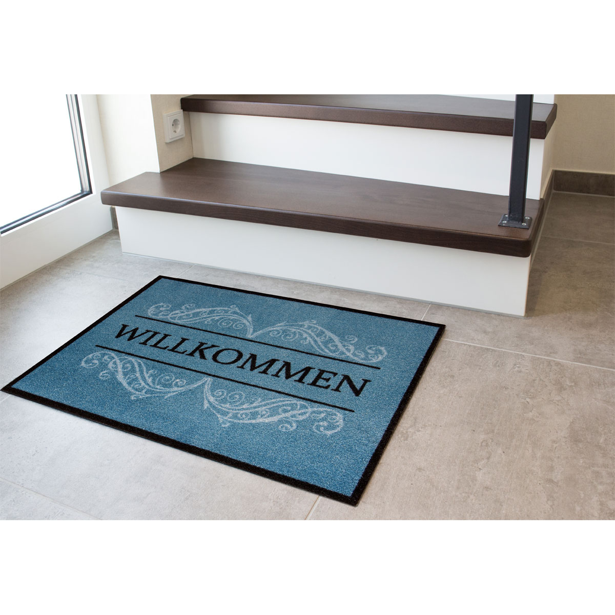 Schmutzfangmatte Willkommen 39 x 58 cm blau Bild 2