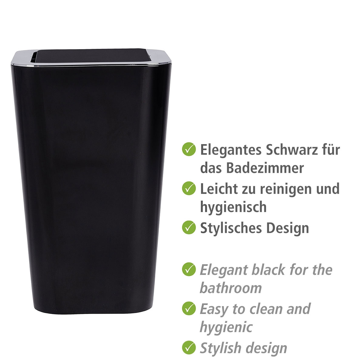 Wenko  Schwingdeckeleimer Candy Black 6 L Bild 3