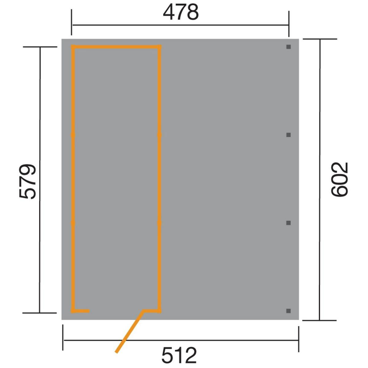 Weka Carport 607 inklusive Geräteraum 512 x 602 x 233 cm Bild 2