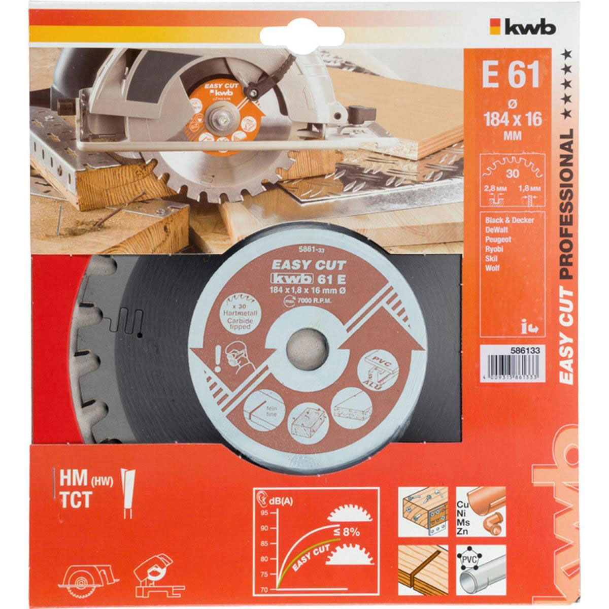 kwb  Kreissägeblätter Easy Cut für Handkreissägen Durchmesser 184x16 mm Bild 2