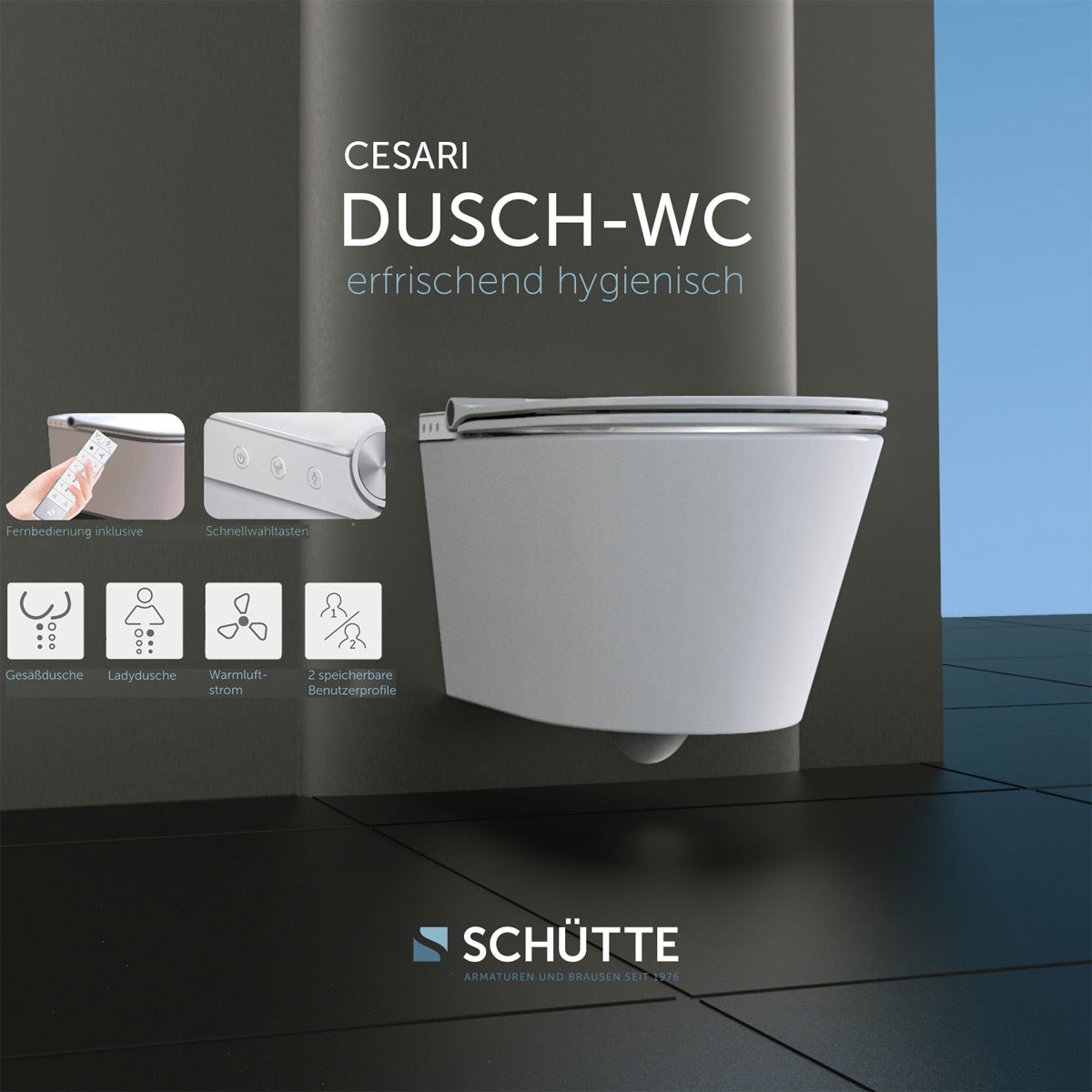 Schütte Dusch-WC-Set Cesari spülrandloser Bidet Toilettensitz Bild 2