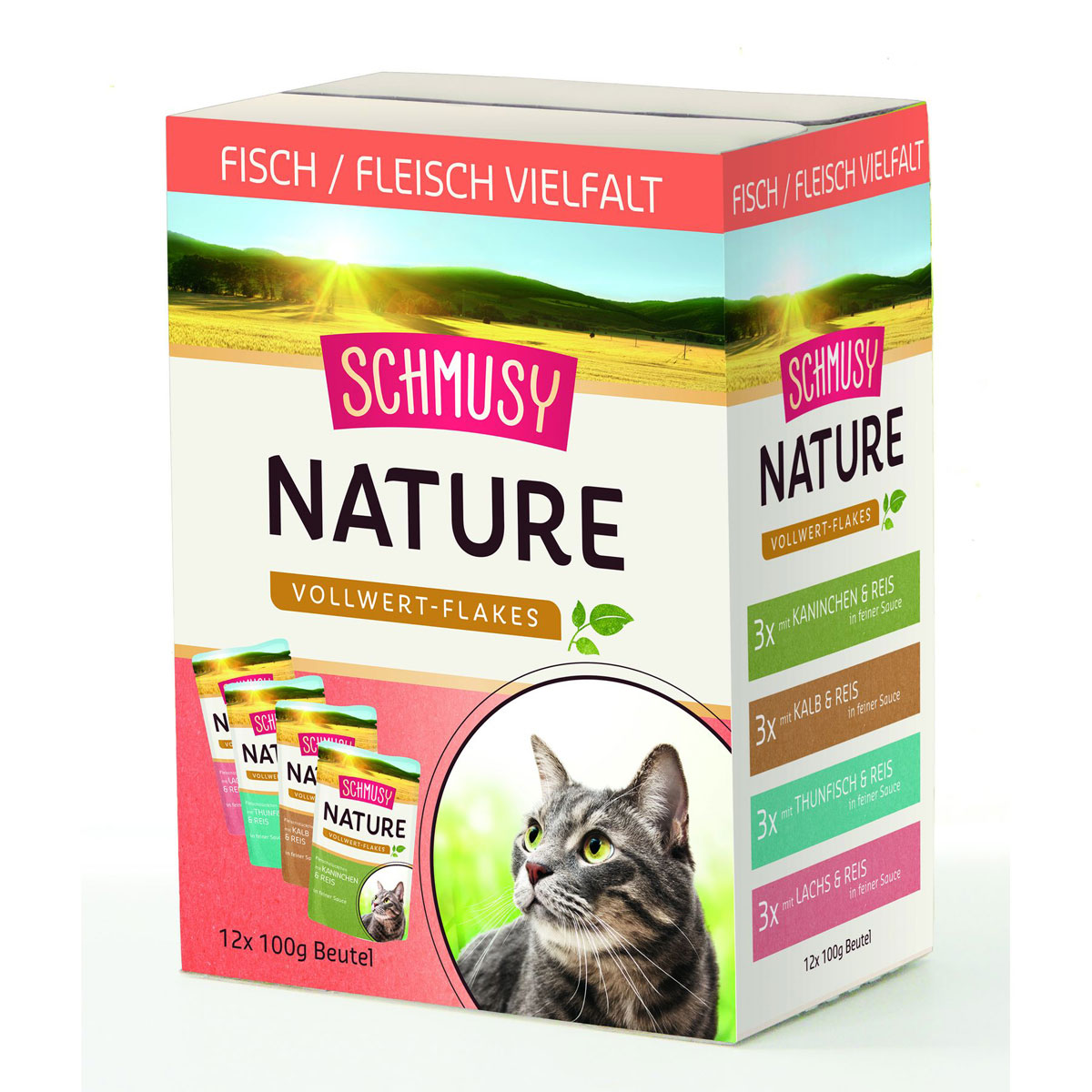 Schmusy Nature Fisch/Fleisch 12 x 100g Portionsbeutel