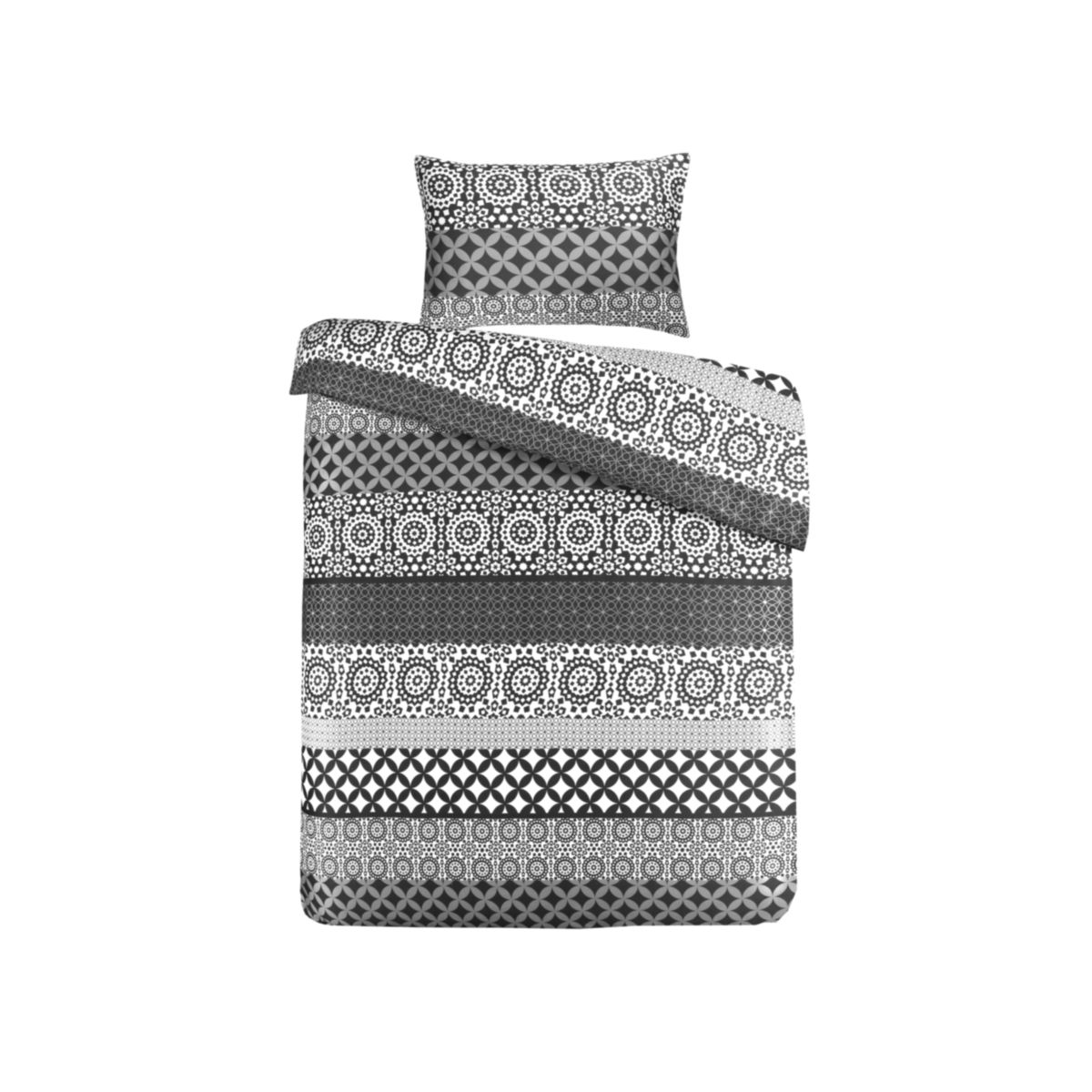 Bettwäsche Stereo 125-AT Schwarz / Weiß 140cm x 200cm