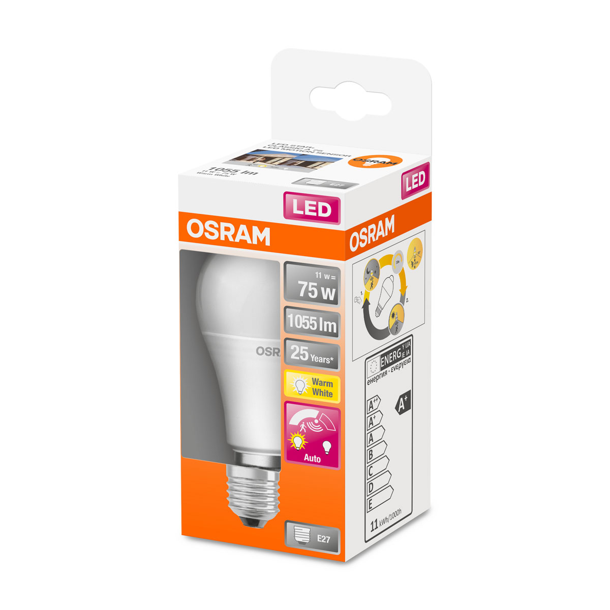 Osram LED-Leuchtmittel E27 warmweiß 75W Bewegungssensor Bild 2