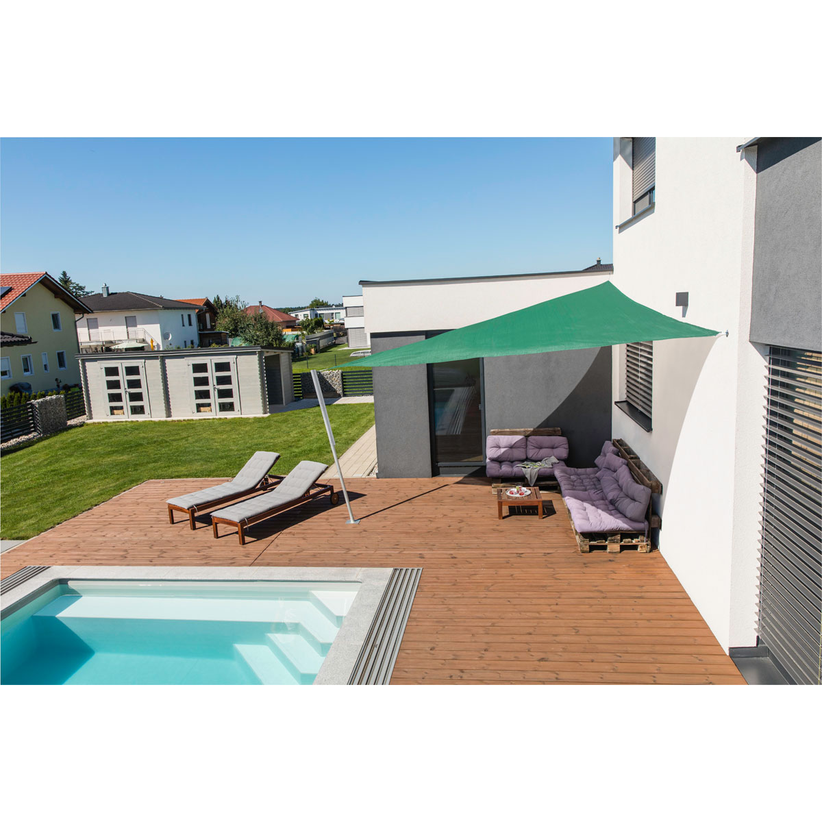 Dreieck-Segel Capri 4 x 4 x 4 m olive Bild 2