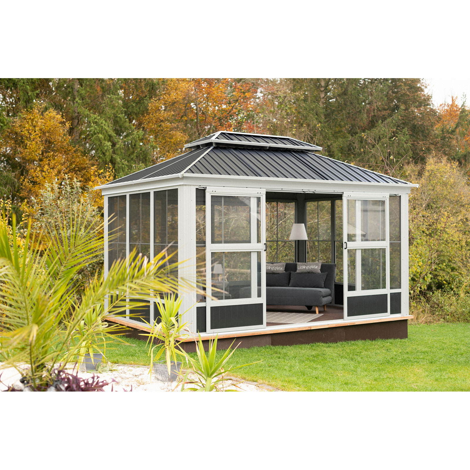 Sojag Pavillon Kaltwintergarten Olan 1014 435,6x311,1x291cm Anthrazit Bild 2