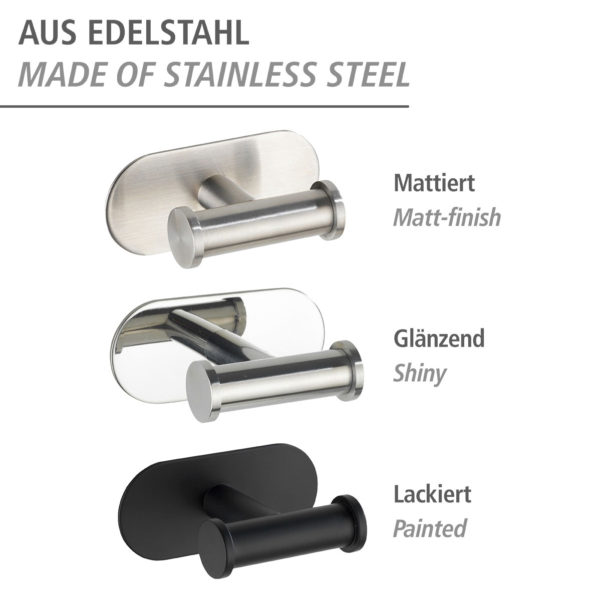 Wenko Turbo-Loc Edelstahl Wandhaken Duo Orea matt Bild 5