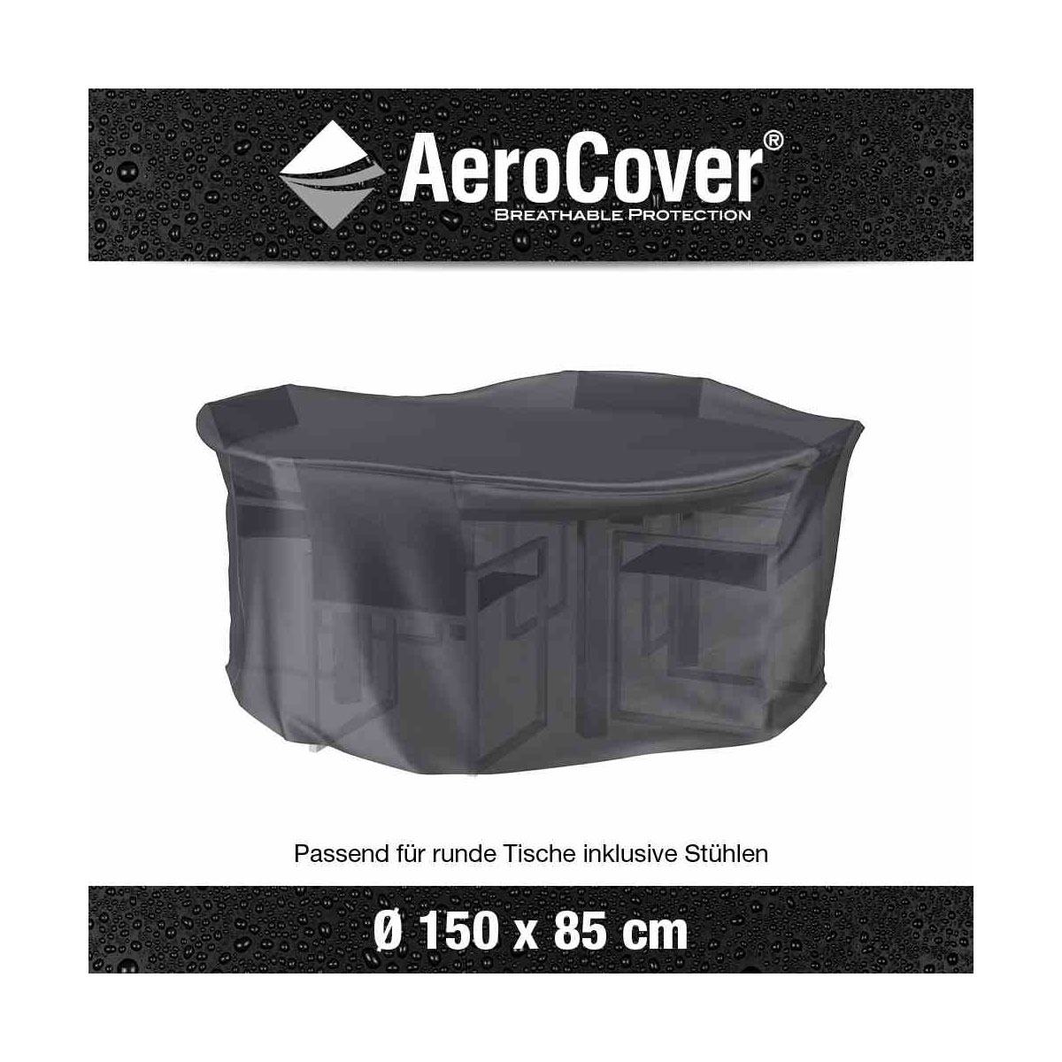 AeroCover Schutzhülle für Sitzgruppen Durchmesser 150 x 85 cm anthrazit Bild 3