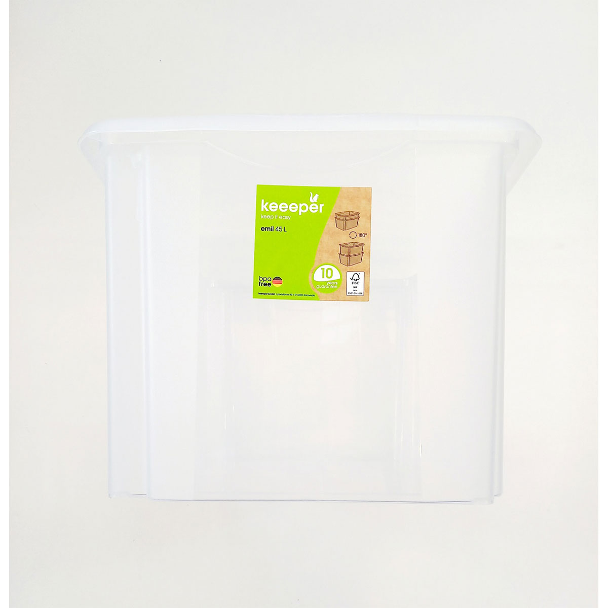 keeeper Aufbewahrungsbox Emil 55 x 29,5 x 39,5 cm 45 L transparent Bild 1