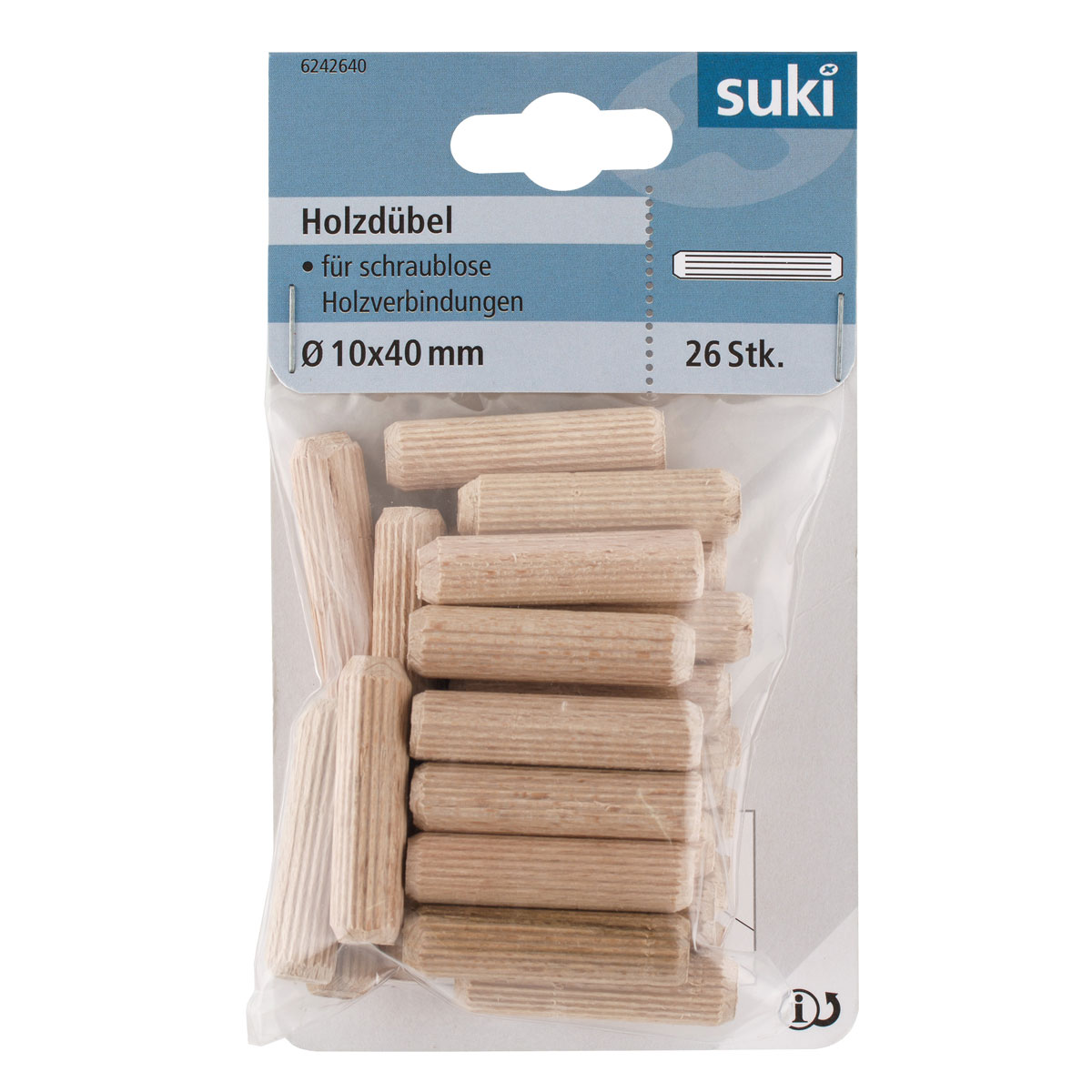 Suki Holzdübel Buche Durchmesser 10 x 40 mm 26 Stück Bild 1