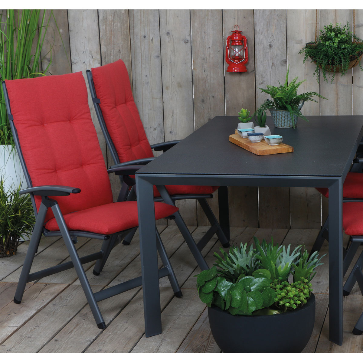 Siena Garden Auflage Mirach 120 x 48 x 6 cm für Hochlehner rot Bild 3