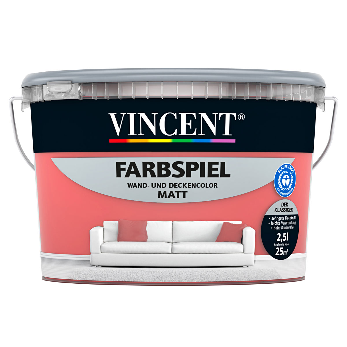 Vincent Farbspiel Karmin matt 2,5 L Bild 1