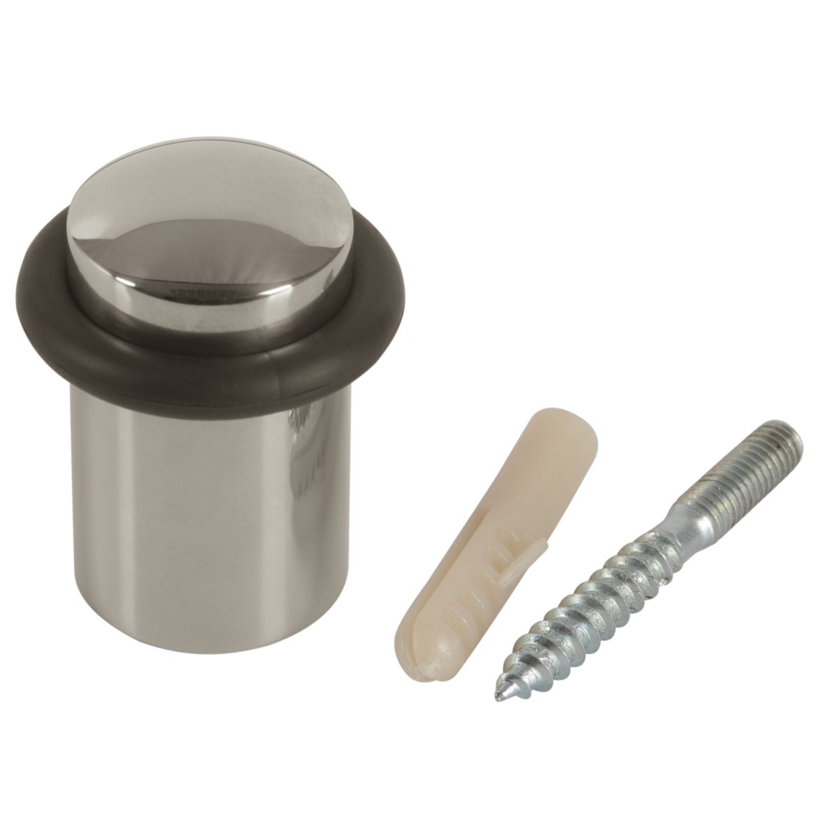 Türstopper mit Schraube und Dübel poliert Höhe 46 mm