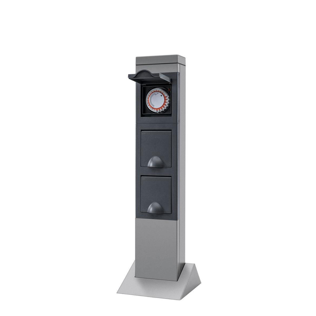 Steckdose SteelCraft 2-fach mit Zeitschaltuhr