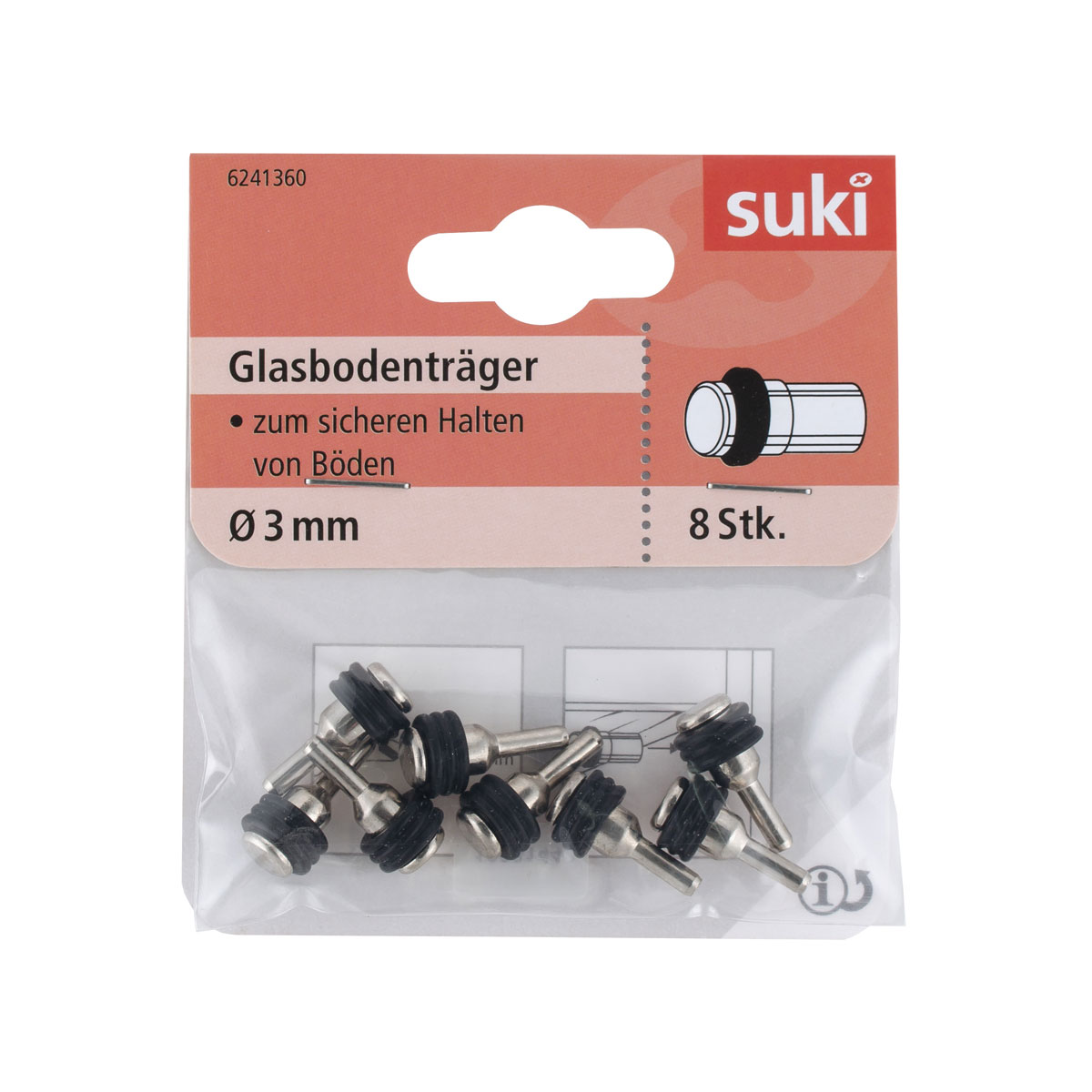 Suki Bodenträger Kunststoff Durchmesser 0,5 x 0,8 cm schwarz 8 Stück Bild 1