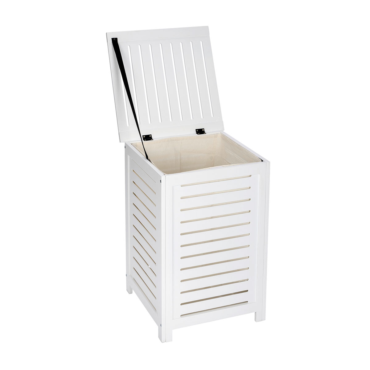 Wenko  Wäschetruhe Oslo aus Echtholz Wäschesammler massiv Bild 7