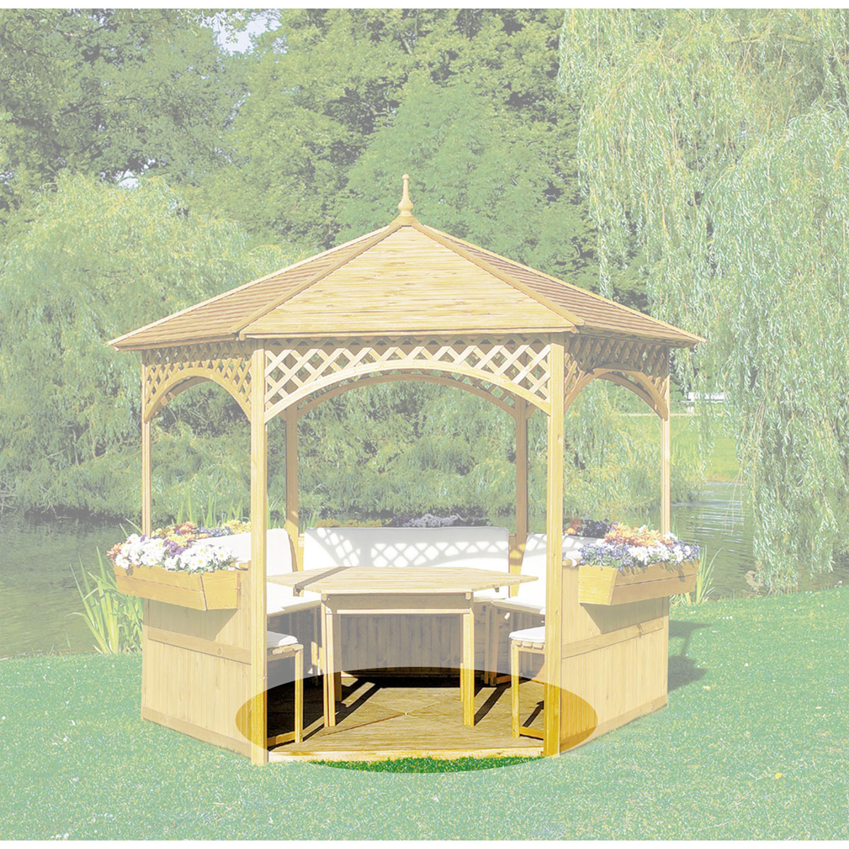 Sechseckiger Pavillons