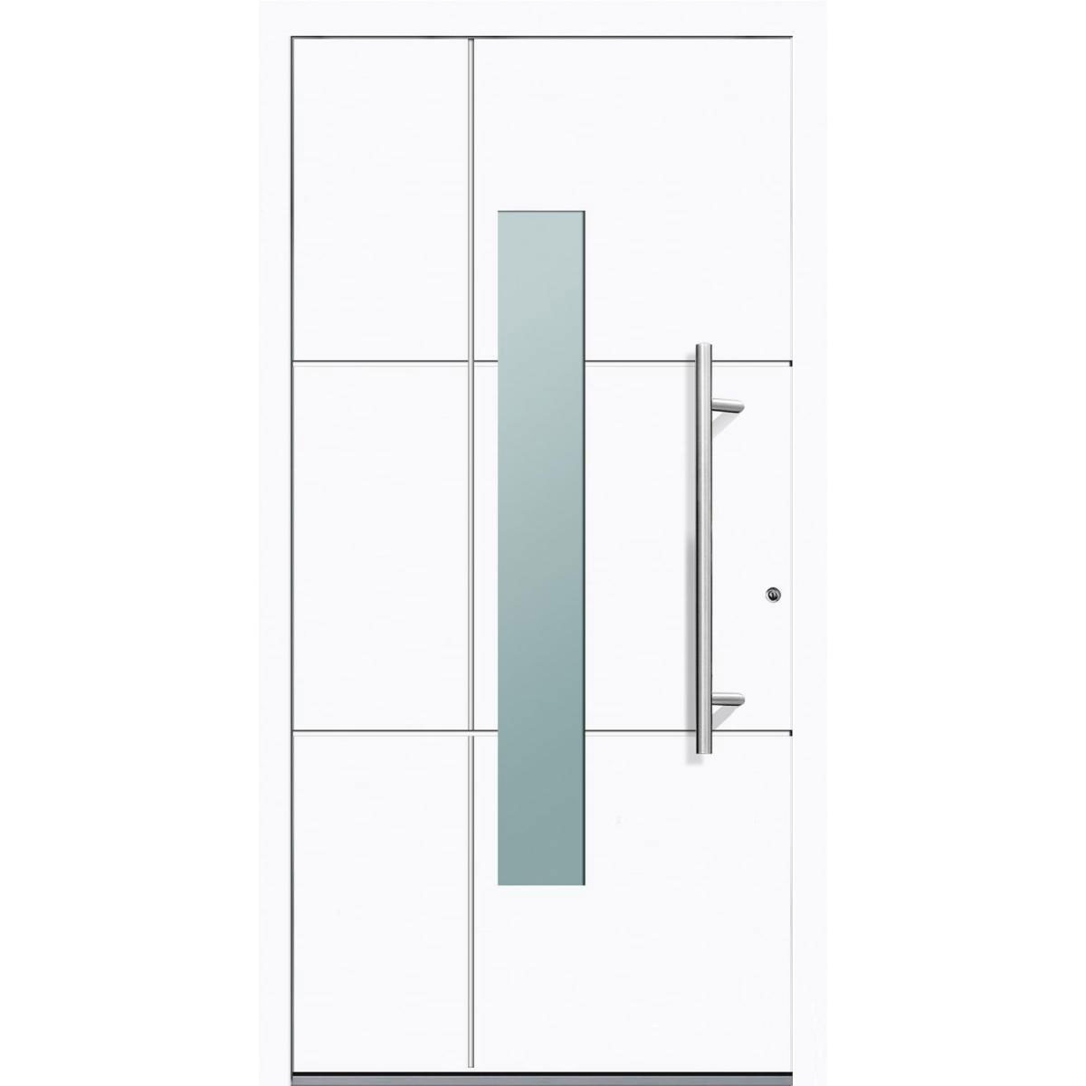 Aluminium Sicherheits-Haustür Parma Exklusiv 75 mm weiß 110 x 210 cm Anschlag rechts inkl Griffset