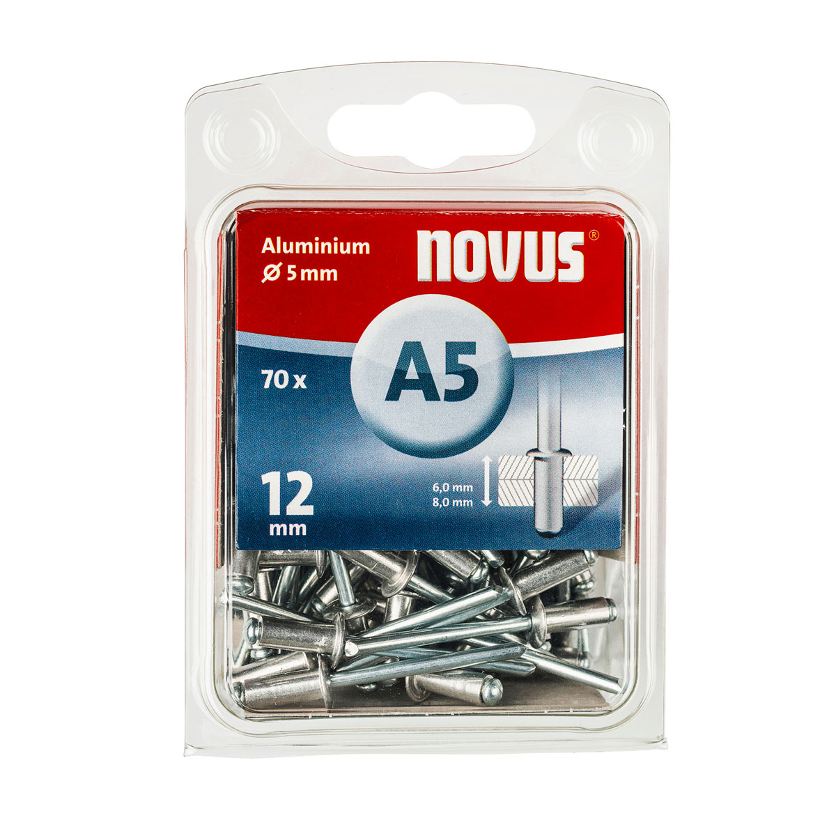 Novus  Blindnieten Aluminium A 5 x 12 mm 70 Stück