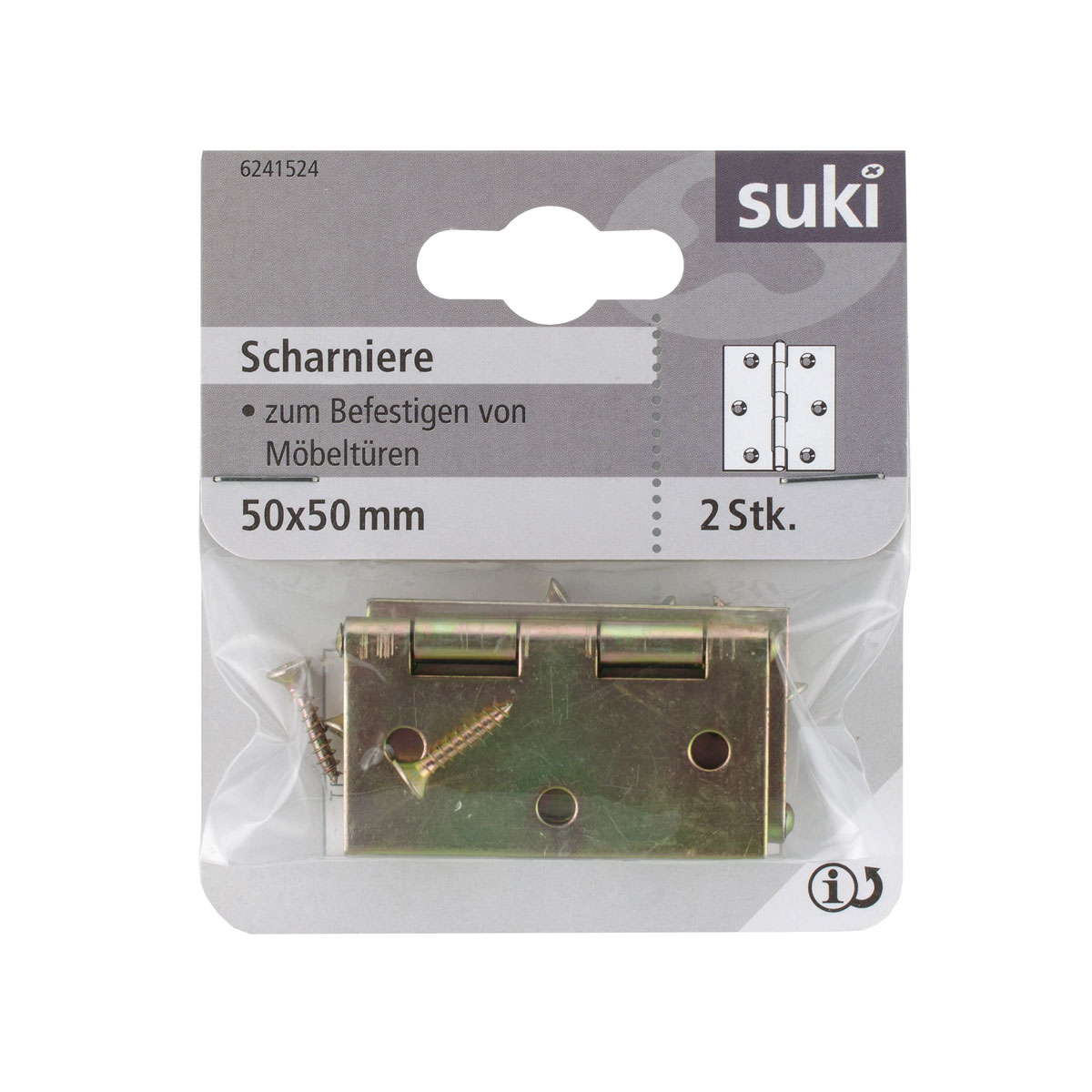 Suki Scharnier Stahl 5 x 5 cm käntige Ausführung 2 Stück