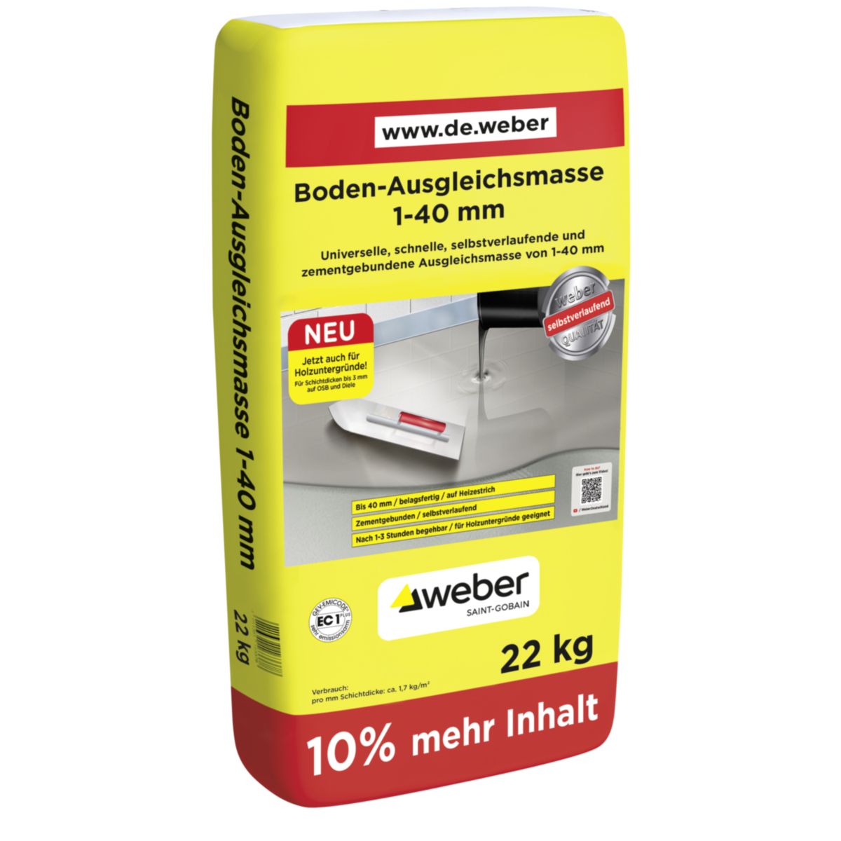 Saint-Gobain Weber Boden-Ausgleichsmasse 1-40 mm 22 kg