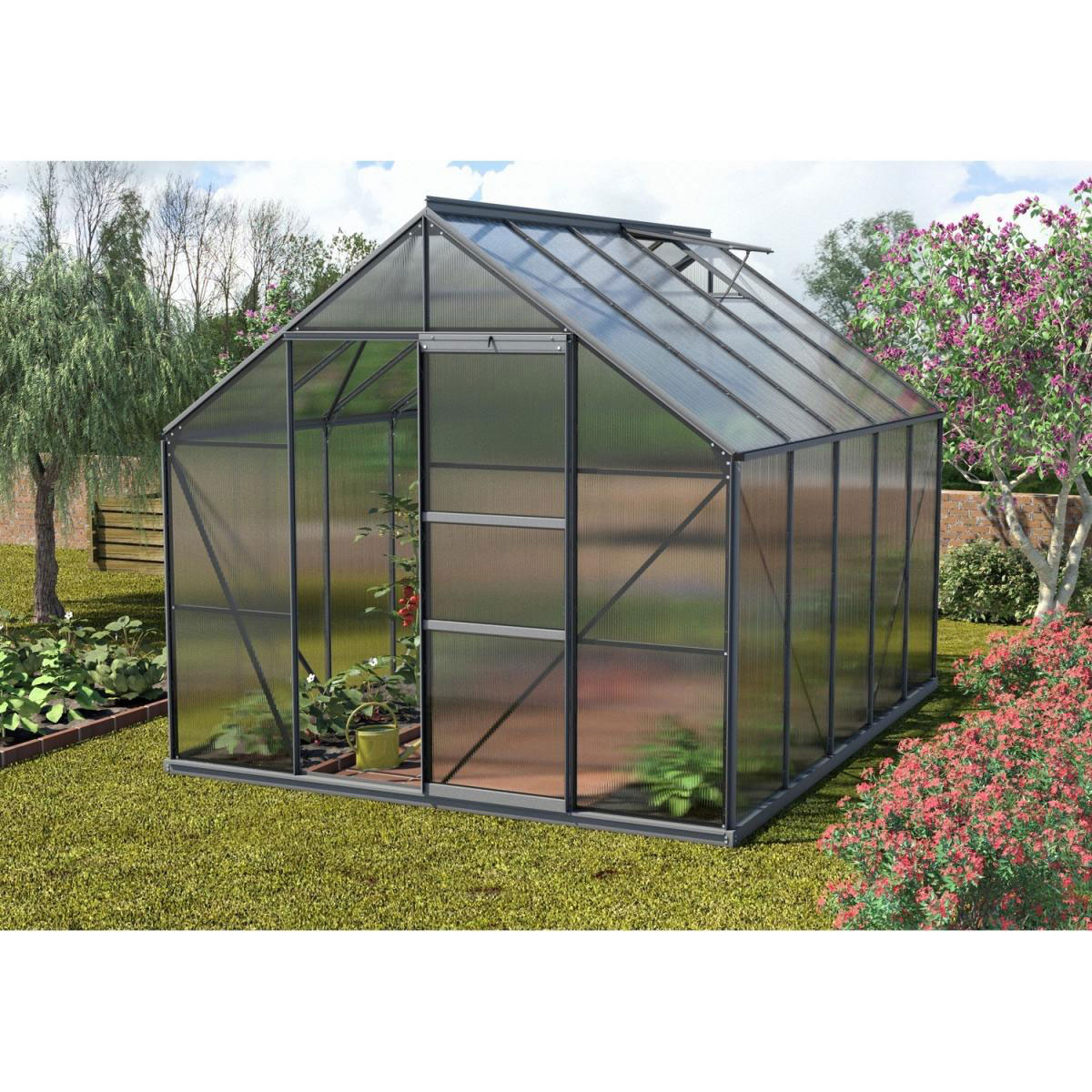 Vitavia Gewächshaus Merkur 8300 8,3m² 4 mm Hohlkammerplatte schwarz