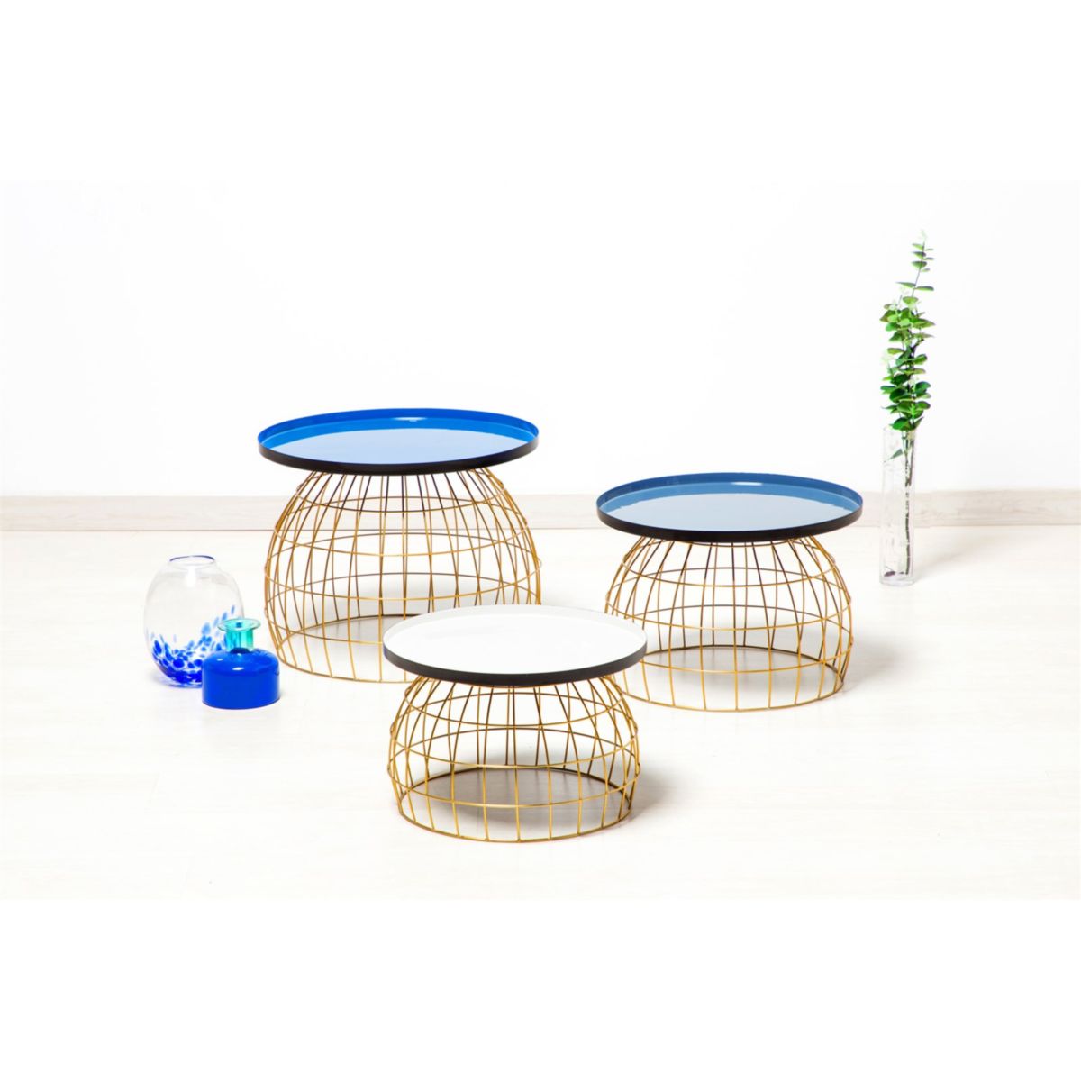 Beistelltisch-Set Laudatio 160 blau grau weiss Bild 2