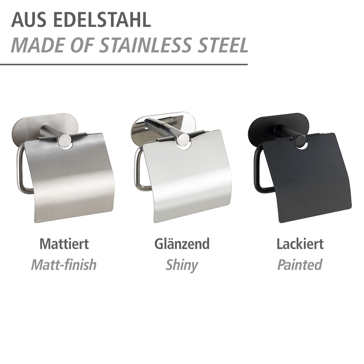 Wenko Turbo-Loc Toilettenpapierhalter Orea Shine mit Deckel Bild 5