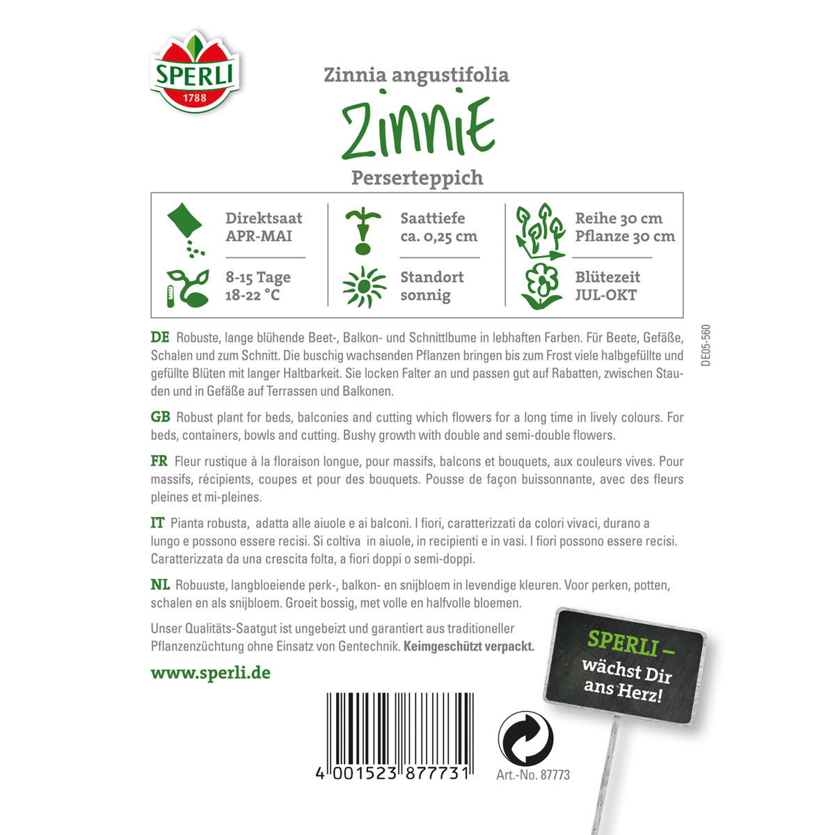 Sperli Zinnien Perserteppich Mischung Bild 2