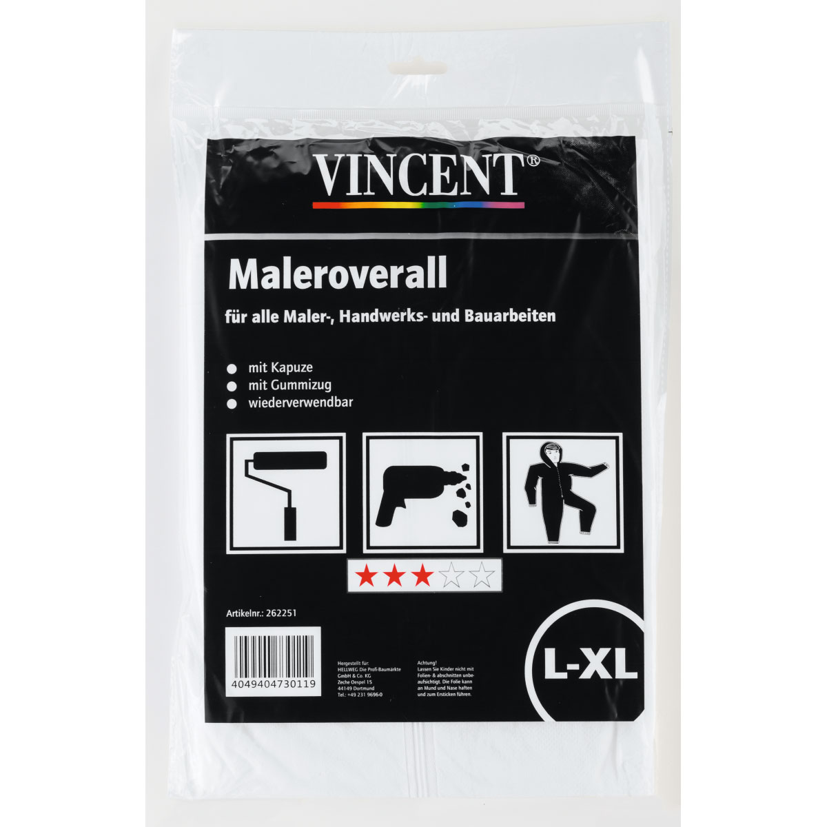 Vincent Maleroverall mit Kapuze Größe L-XL