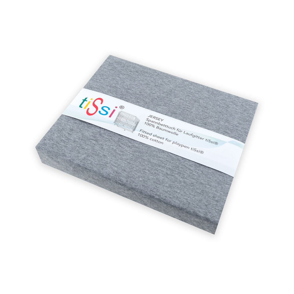 tiSsi Spannbetttuch für Laufstall Sechseckig grau