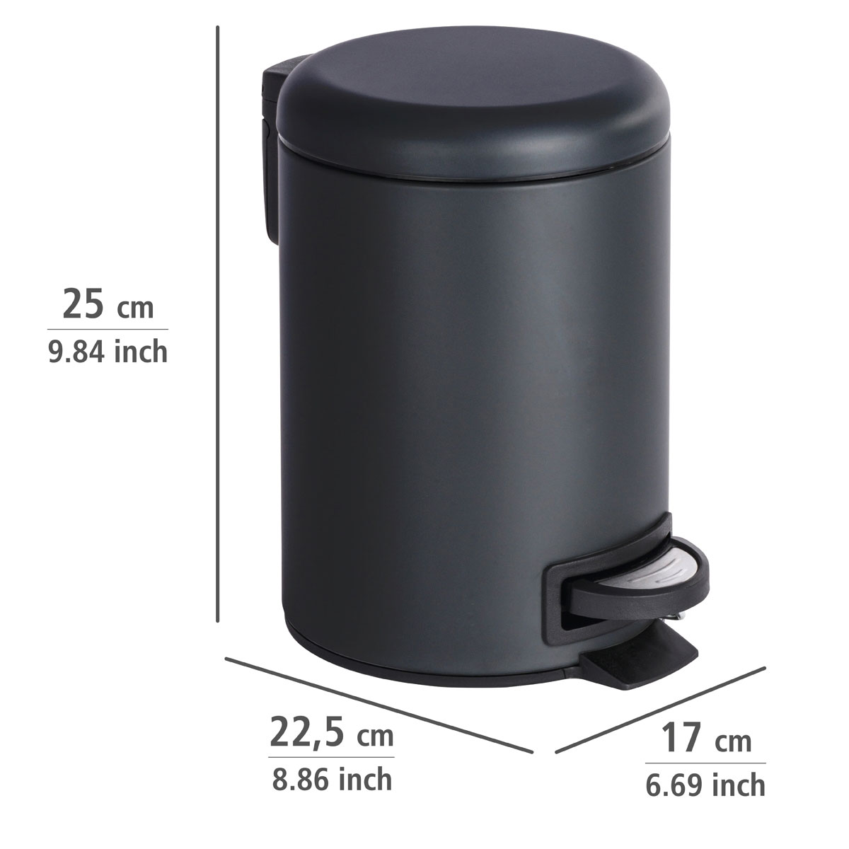 Wenko Kosmetik Treteimer Leman schwarz 3 L Bild 4