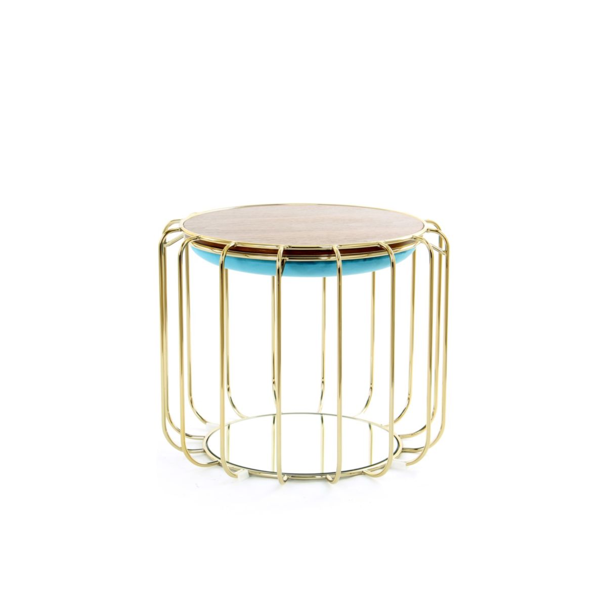 Beistelltisch Pouf Comfortable 110 tuerkis gold Bild 2