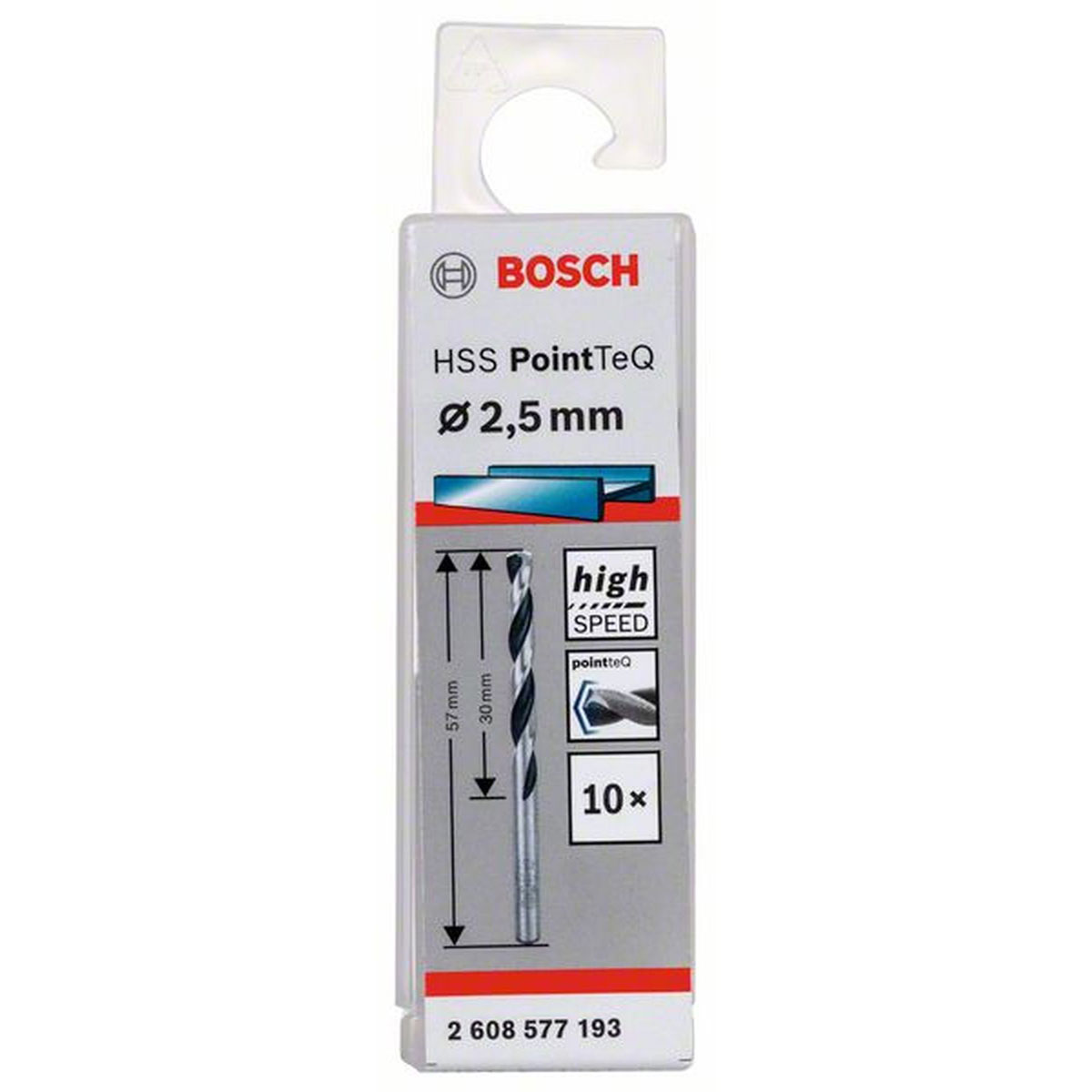Bosch  HSS-Spiralbohrer PoinTeQ Durchmesser 2,5 x 30 mm 10 Stück Bild 1