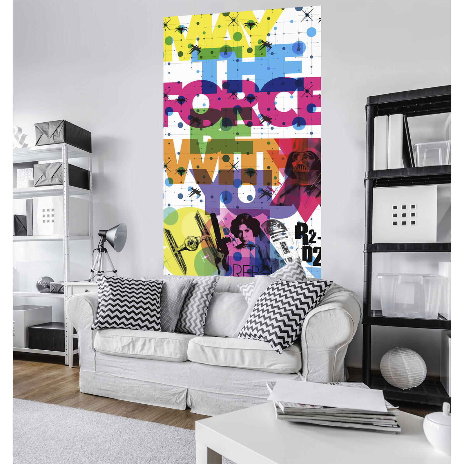 Komar  Vlies Fototapete Star Wars Pop Neon Geometrics Leia 120x200 cm