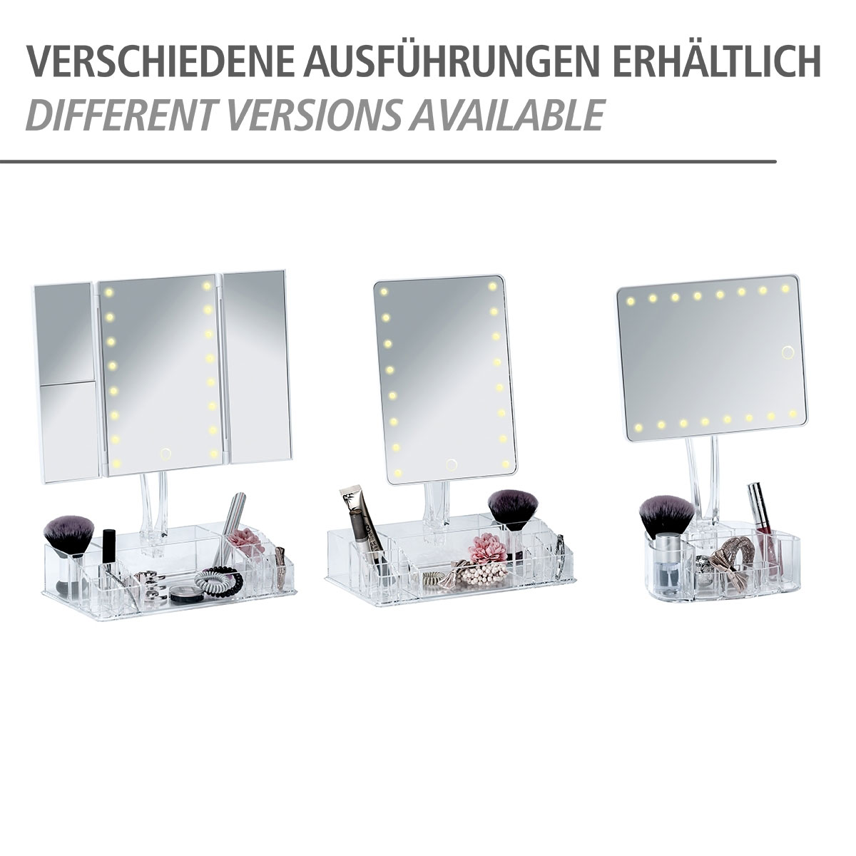 Wenko  LED-Standspiegel mit Organizer Fanano Leuchtspiegel Bild 6