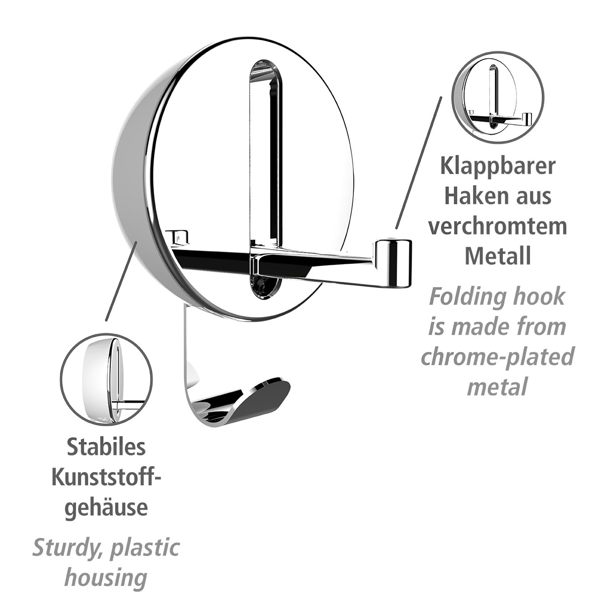 Wenko  Klapphaken Premium Delta Polarweiß Bild 3