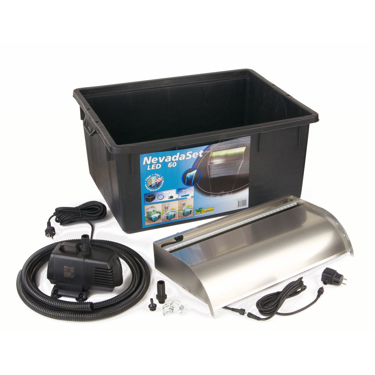 Ubbink Überlauf-Element-Set Nevada inkl Pumpe und LED-Beleuchtung 60 cm