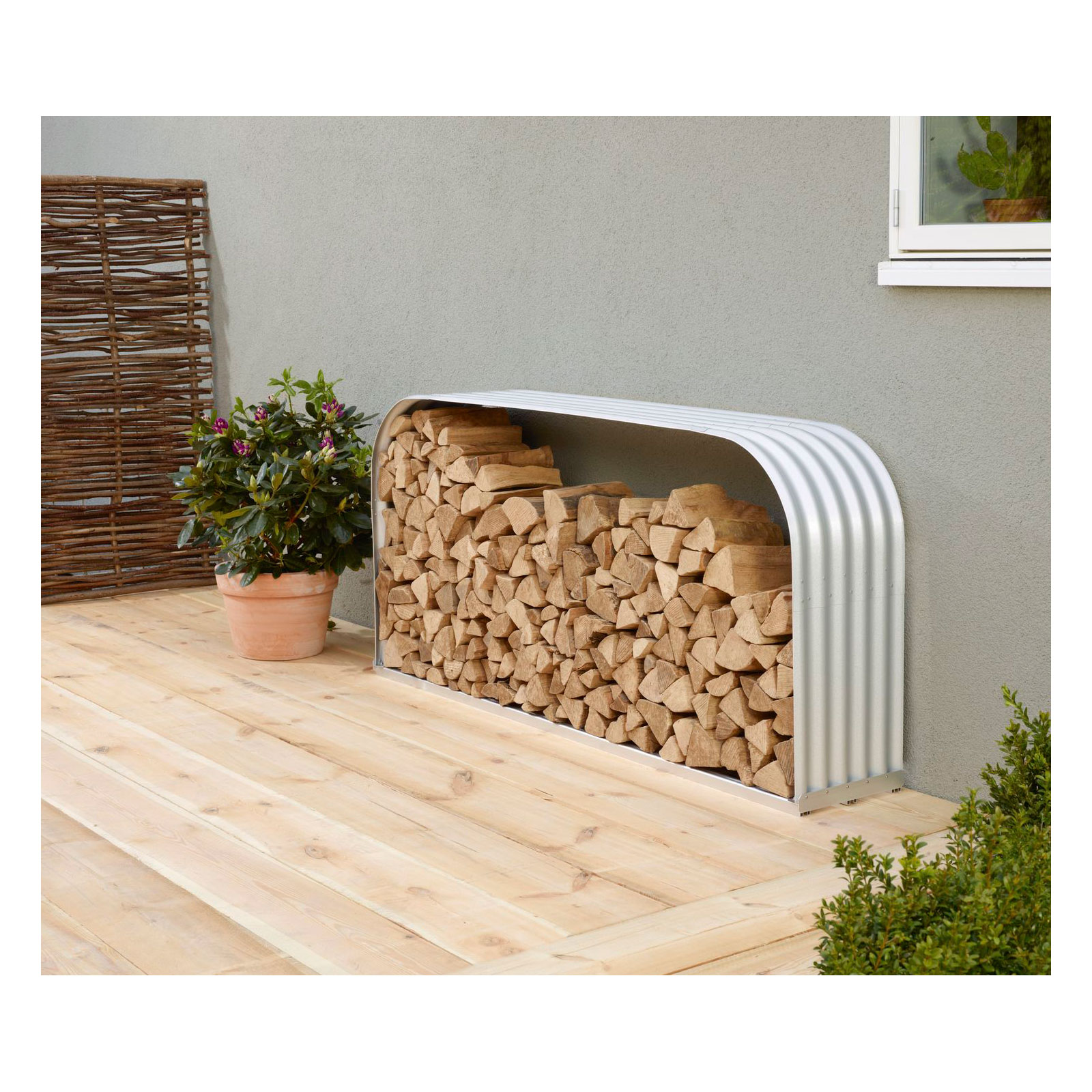 Vitavia Kaminholzregal Lignum 401 flach silber-grau Bild 2