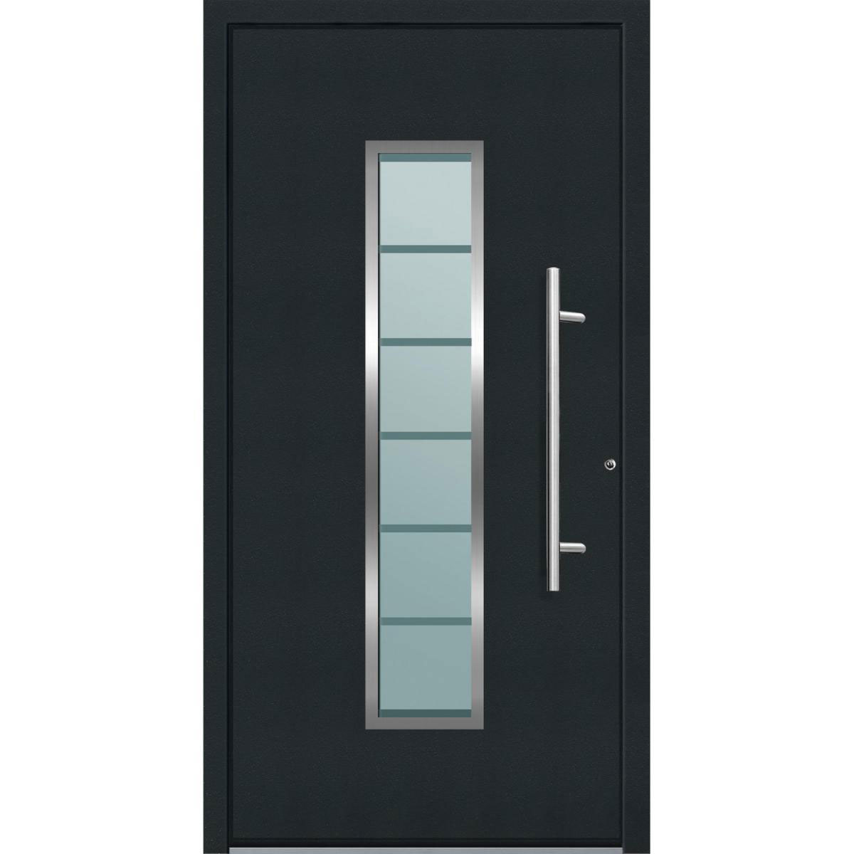 Aluminium Sicherheits-Haustür Bergamo Exklusiv 75 mm anthrazit 110 x 210 cm Anschlag rechts inkl Griffset Bild 1