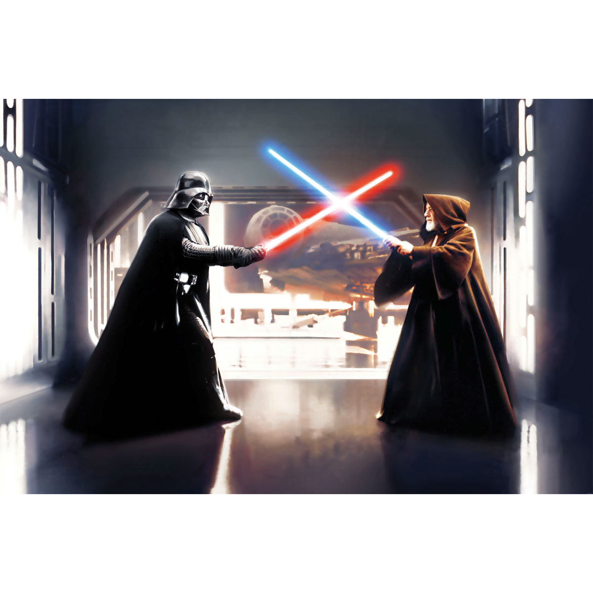 Komar  Vlies Fototapete Star Wars Vader vs. Kenobi 300x200 cm Bild 2