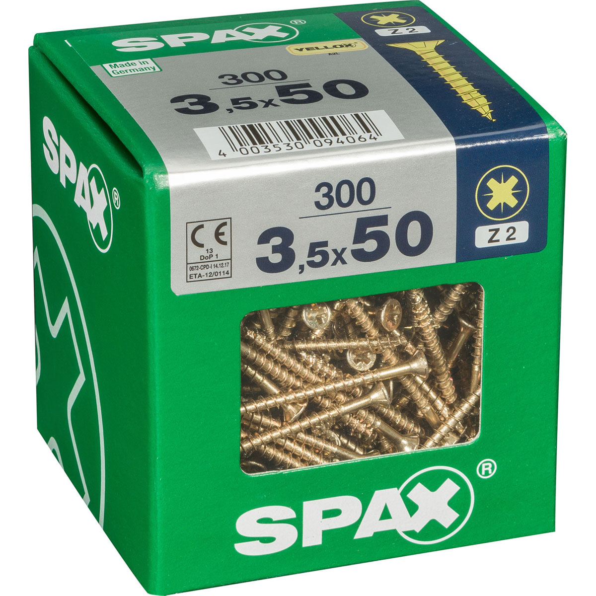 Spax Universalschrauben Yellox Senkkopf 3,5 x 500 XL 300 Stück Bild 2