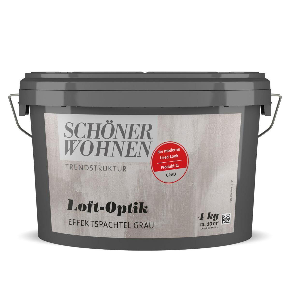 Schöner Wohnen Farbe Loft-Optik Effektspachtel 4 kg Grau