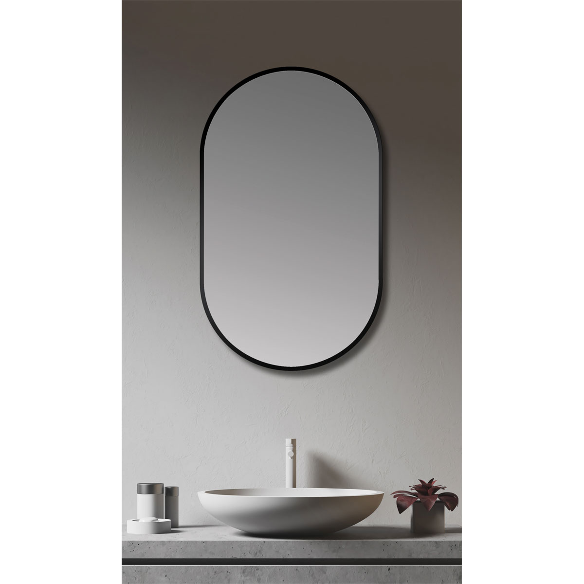 Valblue Design- Wandspiegel Laurin schwarz matt 45 x 75 cm Bild 2