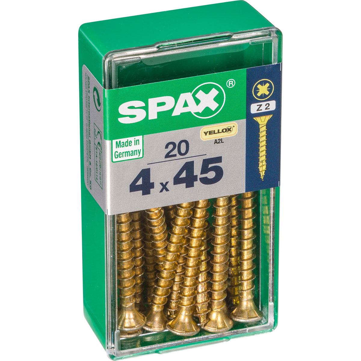Spax Universalschrauben Yellox Senkkopf 4 x 45 S 20 Stück Bild 2